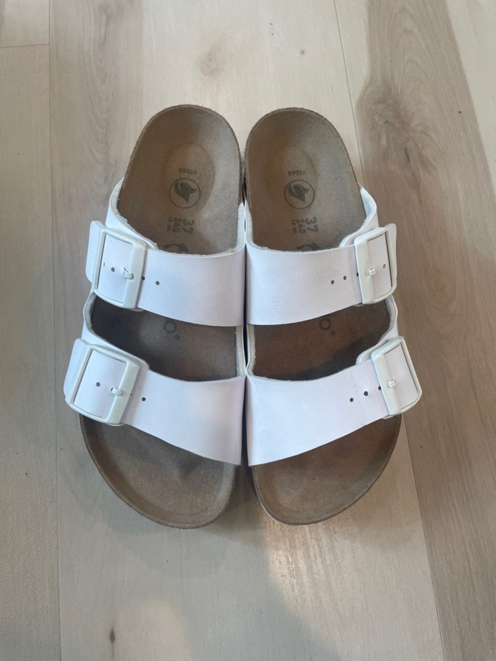 White Birkenstock papillon vegan Arizona Platform flex sole - Picture 2 of 9
